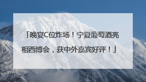 晚宴C位炸场！宁夏葡萄酒亮相西博会，获中外嘉宾好评！