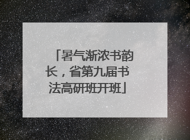 暑气渐浓书韵长，省第九届书法高研班开班