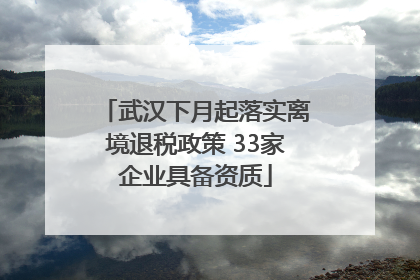 武汉下月起落实离境退税政策 33家企业具备资质
