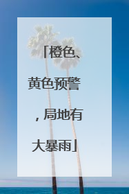 橙色、黄色预警，局地有大暴雨