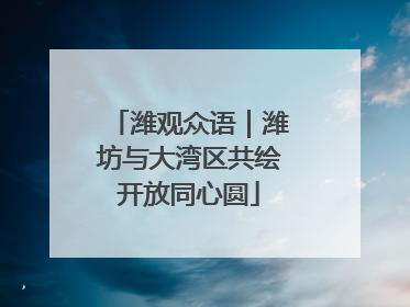 潍观众语｜潍坊与大湾区共绘开放同心圆