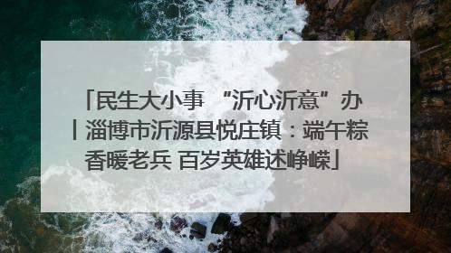 民生大小事 “沂心沂意”办丨淄博市沂源县悦庄镇：端午粽香暖老兵 百岁英雄述峥嵘