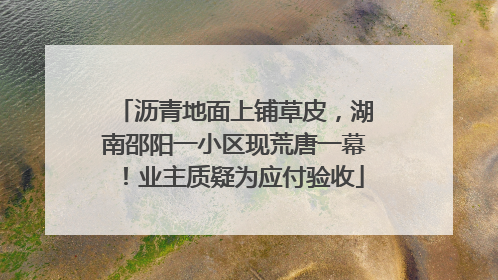 沥青地面上铺草皮，湖南邵阳一小区现荒唐一幕！业主质疑为应付验收