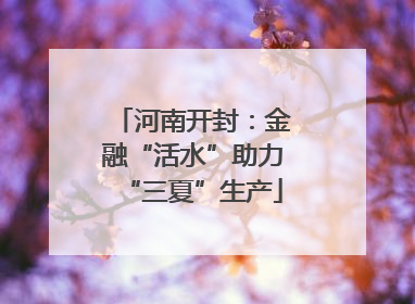 河南开封：金融“活水”助力“三夏”生产