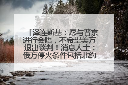 泽连斯基：愿与普京进行会晤，不希望美方退出谈判！消息人士：俄方停火条件包括北约“书面”保证不东扩