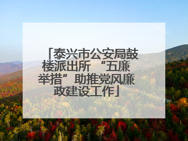 泰兴市公安局鼓楼派出所 “五廉举措”助推党风廉政建设工作