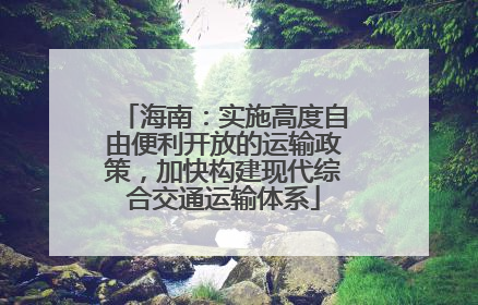 海南：实施高度自由便利开放的运输政策，加快构建现代综合交通运输体系