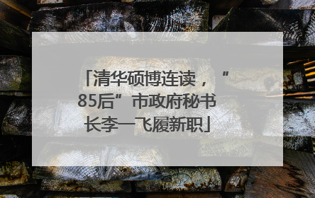 清华硕博连读，“85后”市政府秘书长李一飞履新职