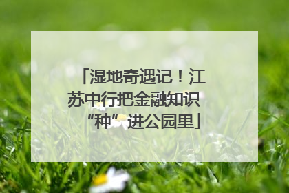 湿地奇遇记！江苏中行把金融知识“种”进公园里
