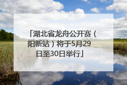 湖北省龙舟公开赛（阳新站）将于5月29日至30日举行