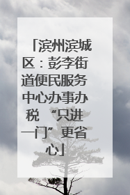 滨州滨城区：彭李街道便民服务中心办事办税 “只进一门”更省心