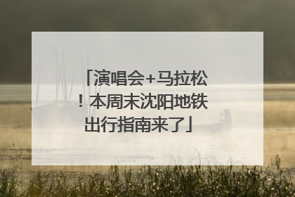 演唱会+马拉松！本周末沈阳地铁出行指南来了
