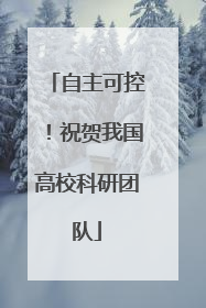 自主可控！祝贺我国高校科研团队