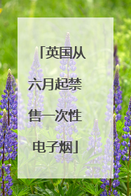 英国从六月起禁售一次性电子烟