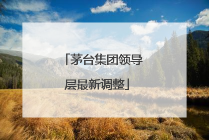 茅台集团领导层最新调整