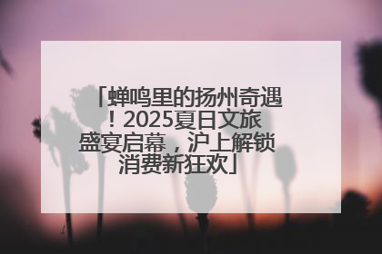 蝉鸣里的扬州奇遇！2025夏日文旅盛宴启幕，沪上解锁消费新狂欢