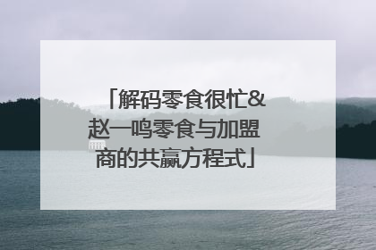 解码零食很忙&赵一鸣零食与加盟商的共赢方程式