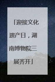 迎接文化遗产日，湖南博物院三展齐开