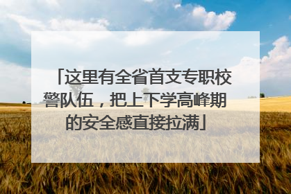 这里有全省首支专职校警队伍，把上下学高峰期的安全感直接拉满
