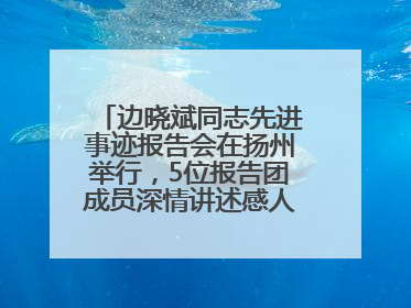 边晓斌同志先进事迹报告会在扬州举行，5位报告团成员深情讲述感人故事和先进事迹