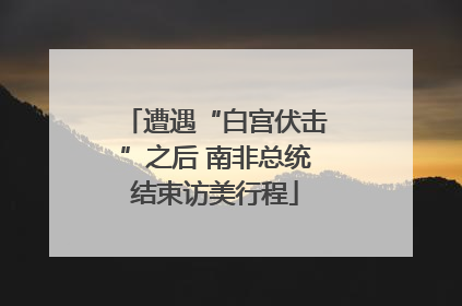 遭遇“白宫伏击”之后 南非总统结束访美行程