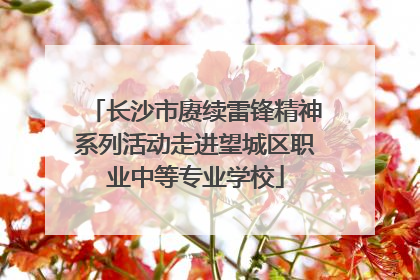 长沙市赓续雷锋精神系列活动走进望城区职业中等专业学校