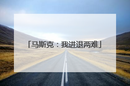 马斯克：我进退两难
