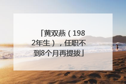 黄双燕（1982年生），任职不到8个月再提拔