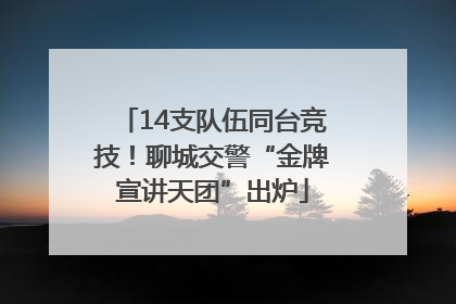 14支队伍同台竞技！聊城交警“金牌宣讲天团”出炉