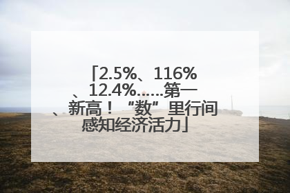 2.5%、116%、12.4%……第一、新高！“数”里行间感知经济活力