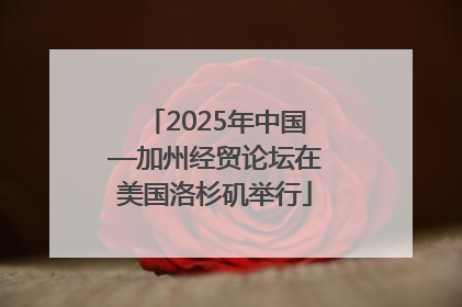 2025年中国—加州经贸论坛在美国洛杉矶举行
