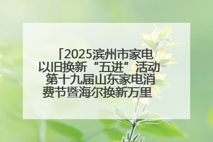 2025滨州市家电以旧换新“五进”活动 第十九届山东家电消费节暨海尔换新万里 行山东站全面启动