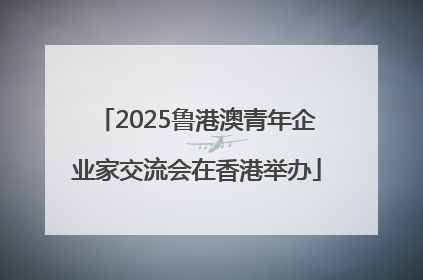 2025鲁港澳青年企业家交流会在香港举办