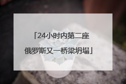 24小时内第二座 俄罗斯又一桥梁坍塌