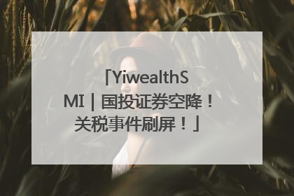 YiwealthSMI｜国投证券空降！关税事件刷屏！